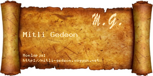 Mitli Gedeon névjegykártya